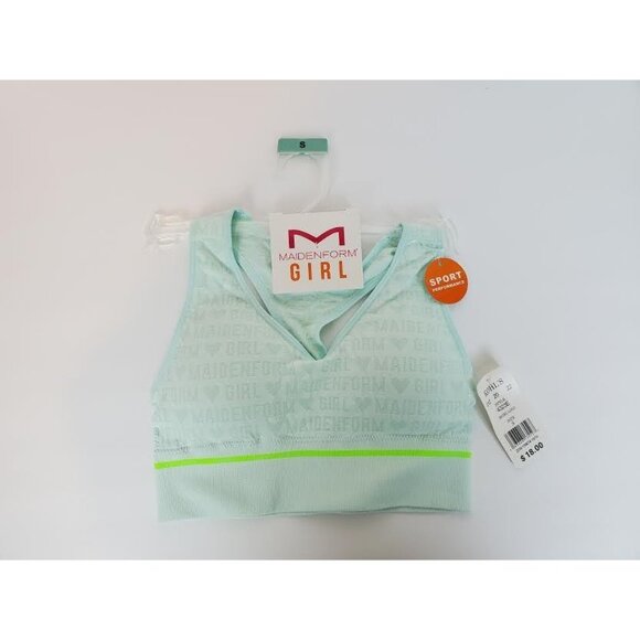 Maidenform Girl Mint Green Racerback Sport Performance Training Bra Small - Picture 1 of 3